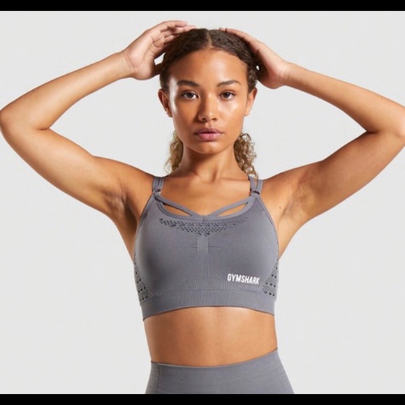Gymshark Energy Seamless SportsBra in Smokey Grey - Picture 1 of 4